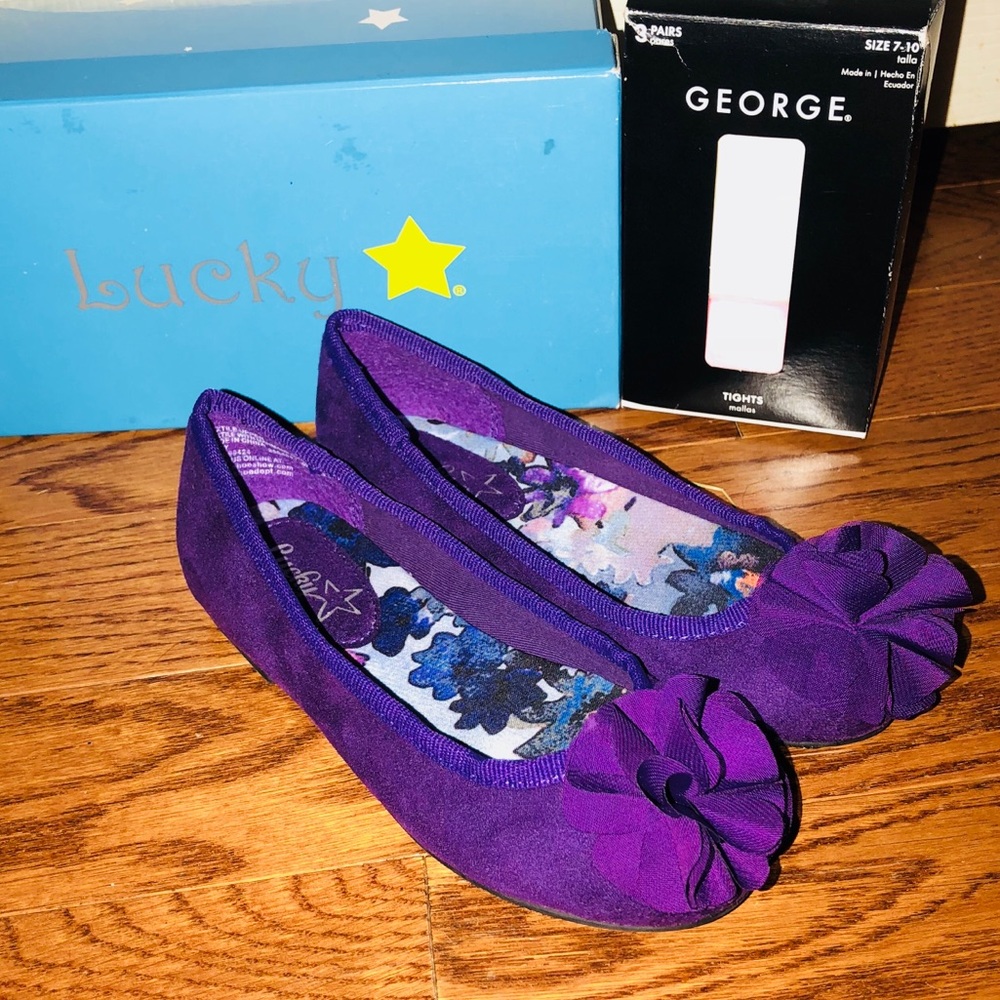 Little girls purple flats